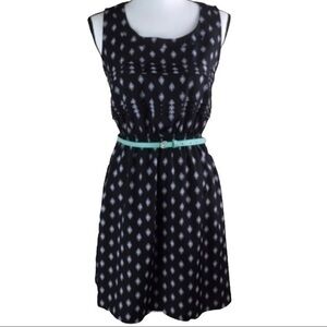 Xhilaration Dress Pleated Chest Belted‎ Sleeveless Dress